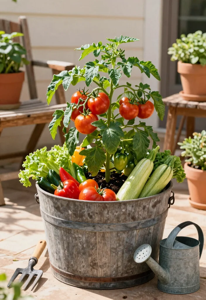 10 Barrel Planter Ideas for Rustic Garden and Patio Styling - 3. Vegetable Patch Barrel Planter