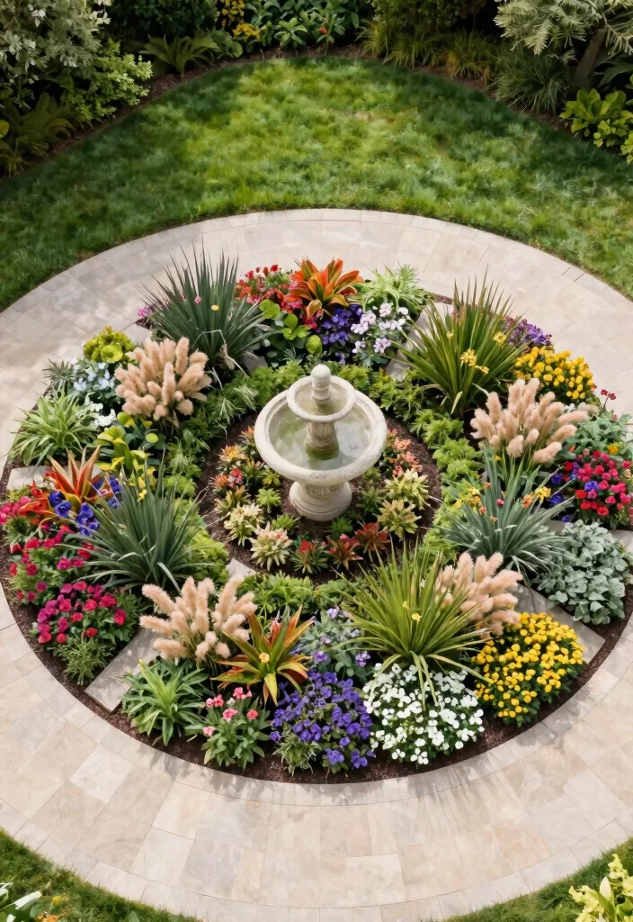 10 Circular Flower Bed Ideas for Balanced Garden Designs - 2. Geometric Elegance