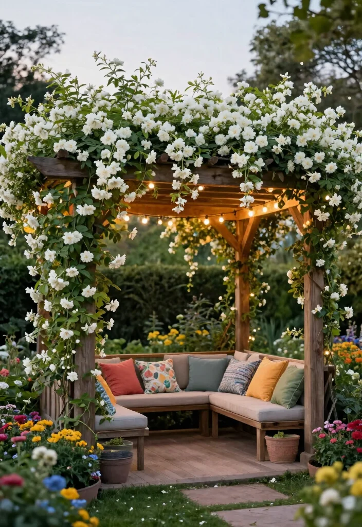 10 Jasmine Trellis Ideas for Fragrant Outdoor Style - 10. Elegant Pergola with Jasmine