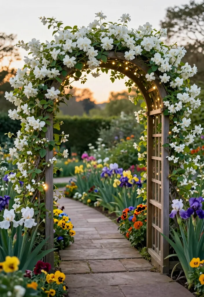 10 Jasmine Trellis Ideas for Fragrant Outdoor Style - 2. Freestanding Trellis Arch
