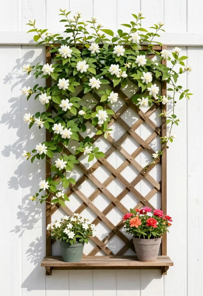 10 Jasmine Trellis Ideas for Fragrant Outdoor Style - 3. Lattice Wall Trellis
