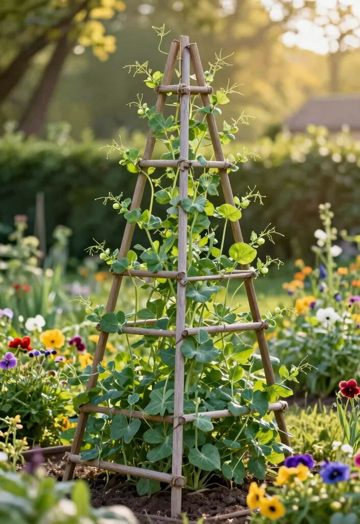 10 Pea Trellis Ideas for Small Gardens and Raised Beds - 1. A-Frame Trellis