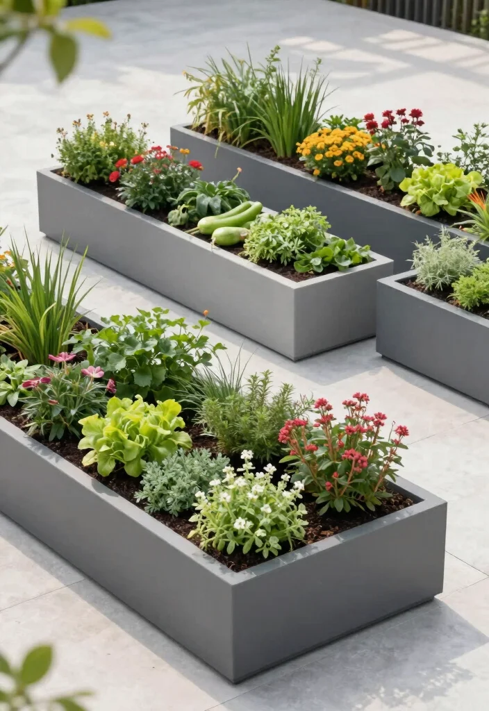 10 Rectangle Planter Ideas for Clean Modern Outdoor Styling - 4. Modular Rectangle Planters