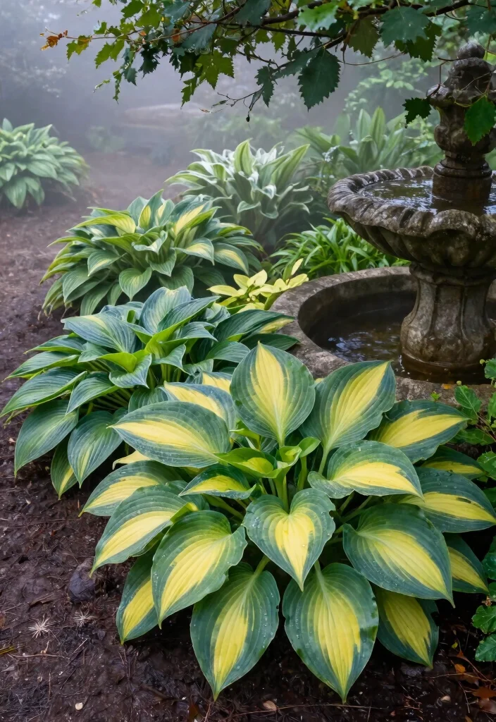10 Shady Flower Bed Ideas for Low Light Garden Corners - 1. Lush Hostas for Texture and Color