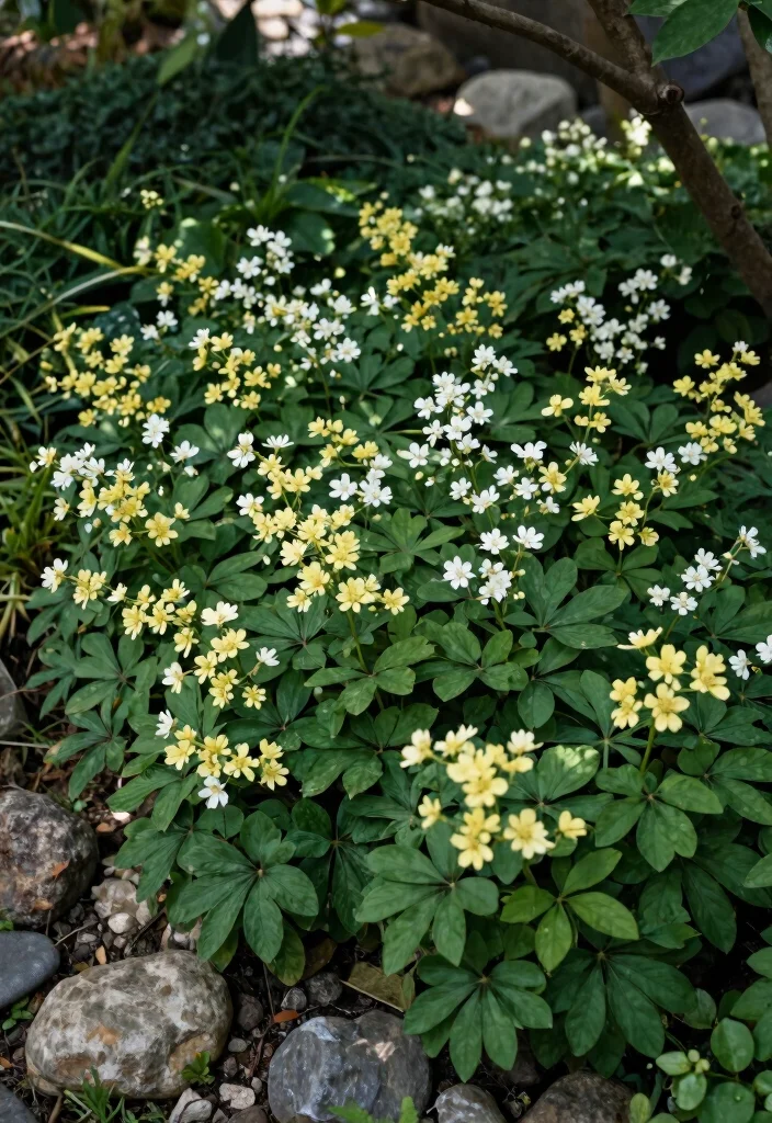 10 Shady Flower Bed Ideas for Low Light Garden Corners - 10. Epimedium for Ground Cover with Style