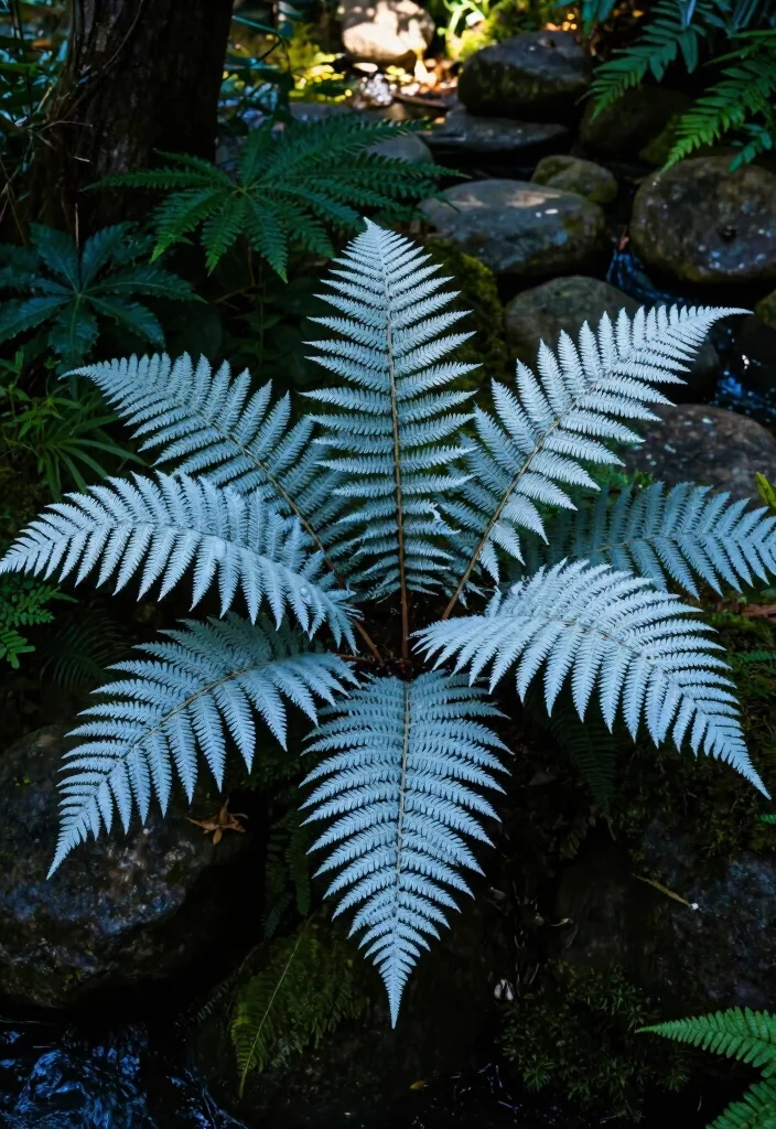 10 Shady Flower Bed Ideas for Low Light Garden Corners - 6. Japanese Painted Fern for a Unique Touch