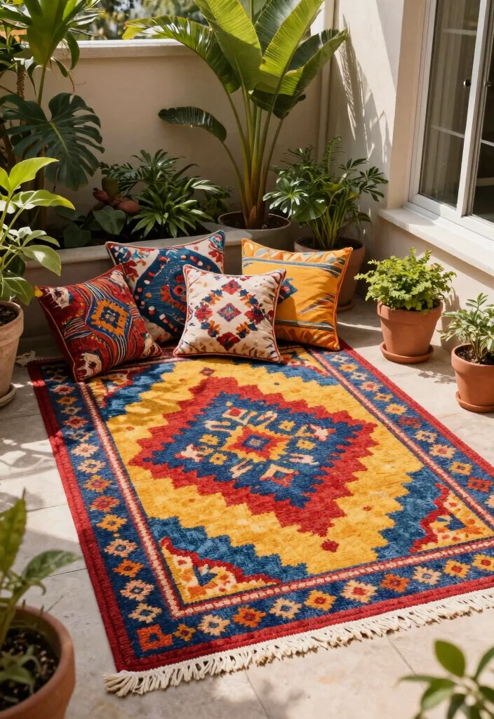10 Simple Garden Patio Ideas for Easy Weekend Upgrades - 6. Outdoor Rugs to Define Spaces
