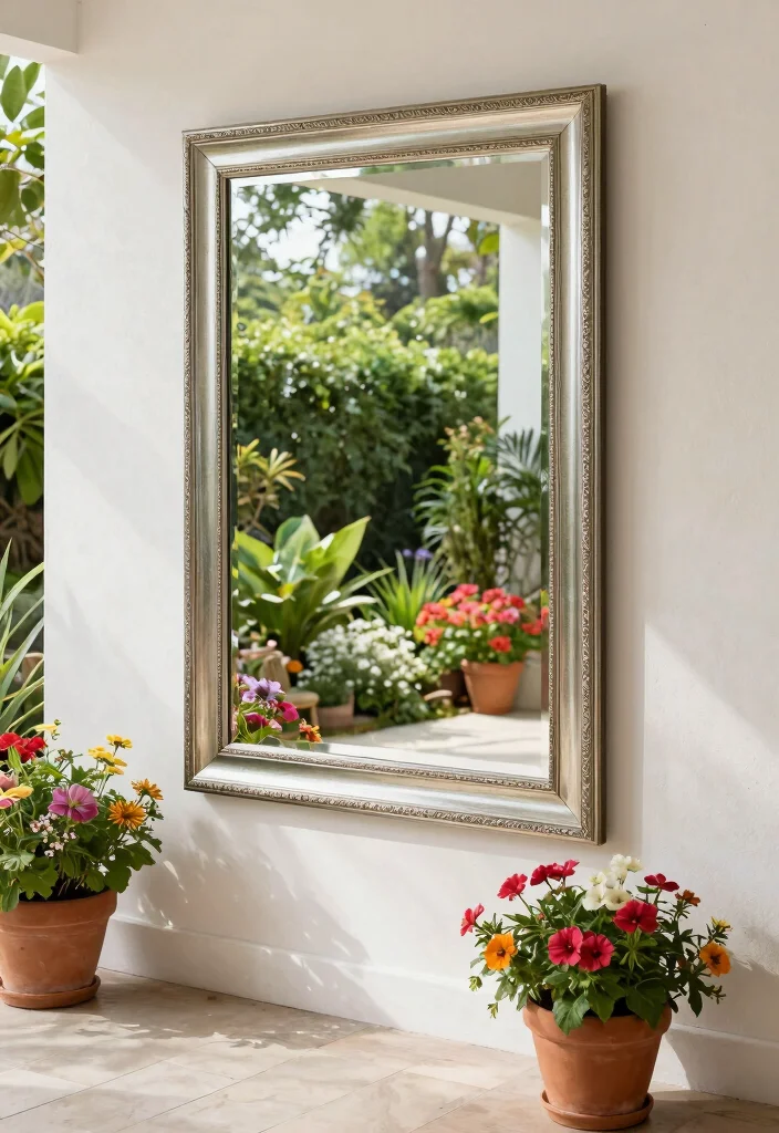 10 Simple Garden Patio Ideas for Easy Weekend Upgrades - 8. Use Mirrors to Enhance Space