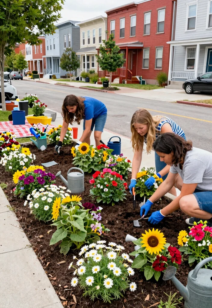 10 Simple Small Flower Bed Ideas for Quick Garden Refresh - 10. Community Flower Beds