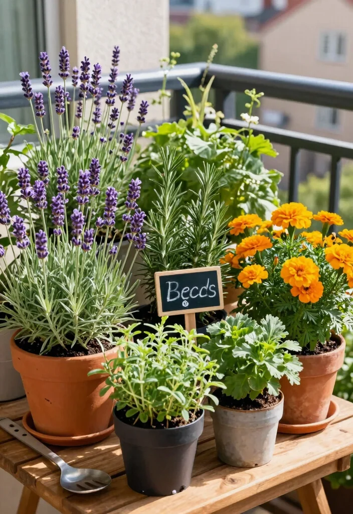 10 Simple Small Flower Bed Ideas for Quick Garden Refresh - 5. Herb & Flower Fusion