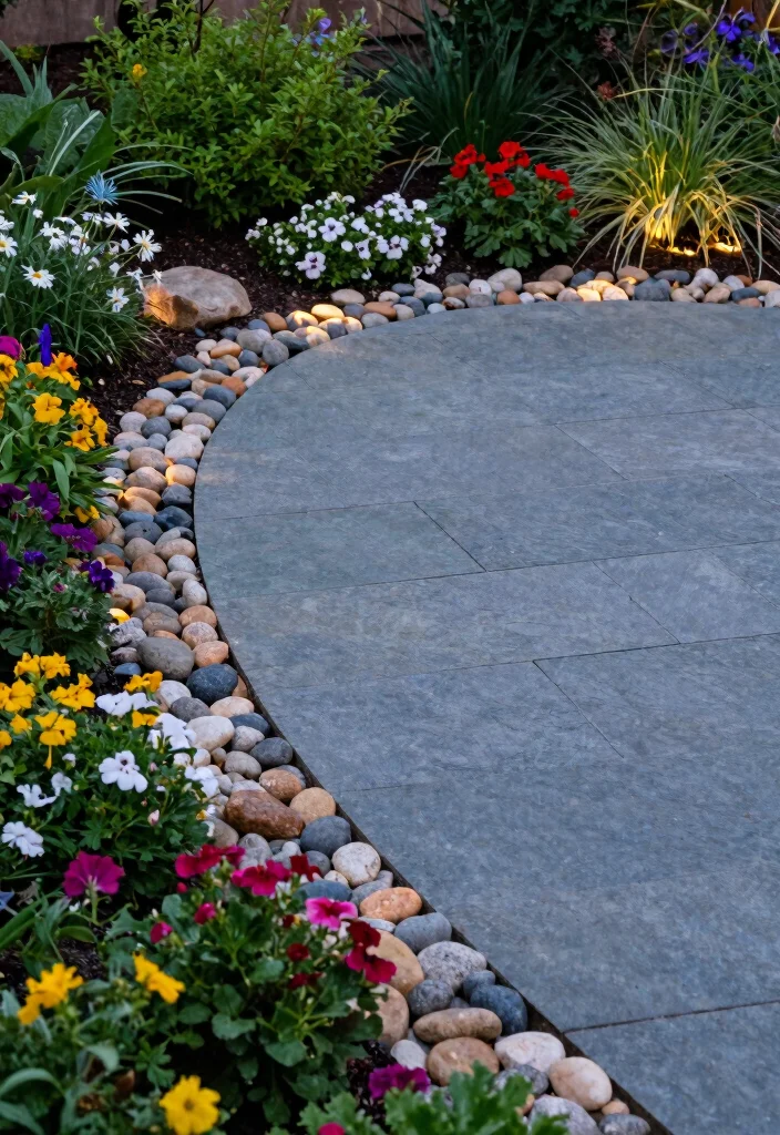 10 Stone Patio Ideas for Durable and Classic Outdoor Design - 10. Creative Stone Borders