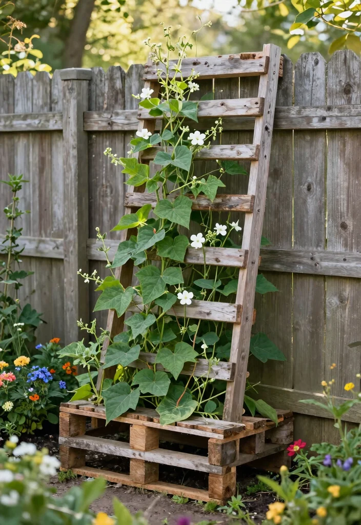 12 Bean Trellis Ideas That Support Strong Vines and Bigger Yields - 5. Reclaimed Wood Fence Trellis