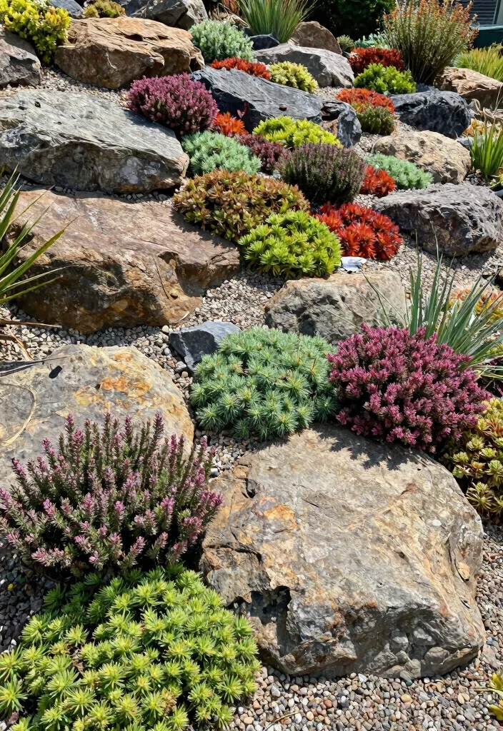 12 Full Sun Landscaping Ideas for Heat Tolerant Outdoor Spaces - 4. Rock Garden Wonders
