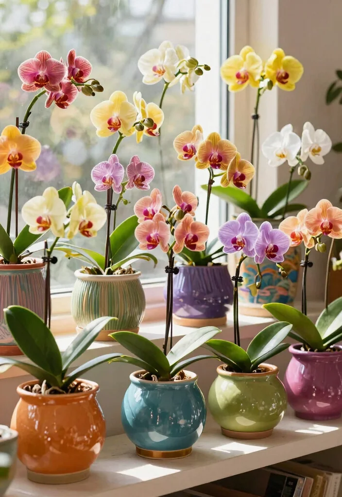 12 Orchid Planter Ideas for Healthy Roots and Pretty Displays - 4. Colorful Ceramic Pots