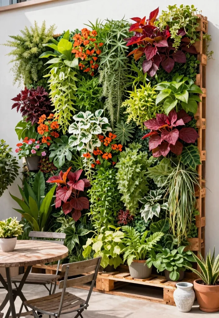 12 Patio Plant Ideas to Add Color and Height Outdoors - 1. Vertical Garden Wall