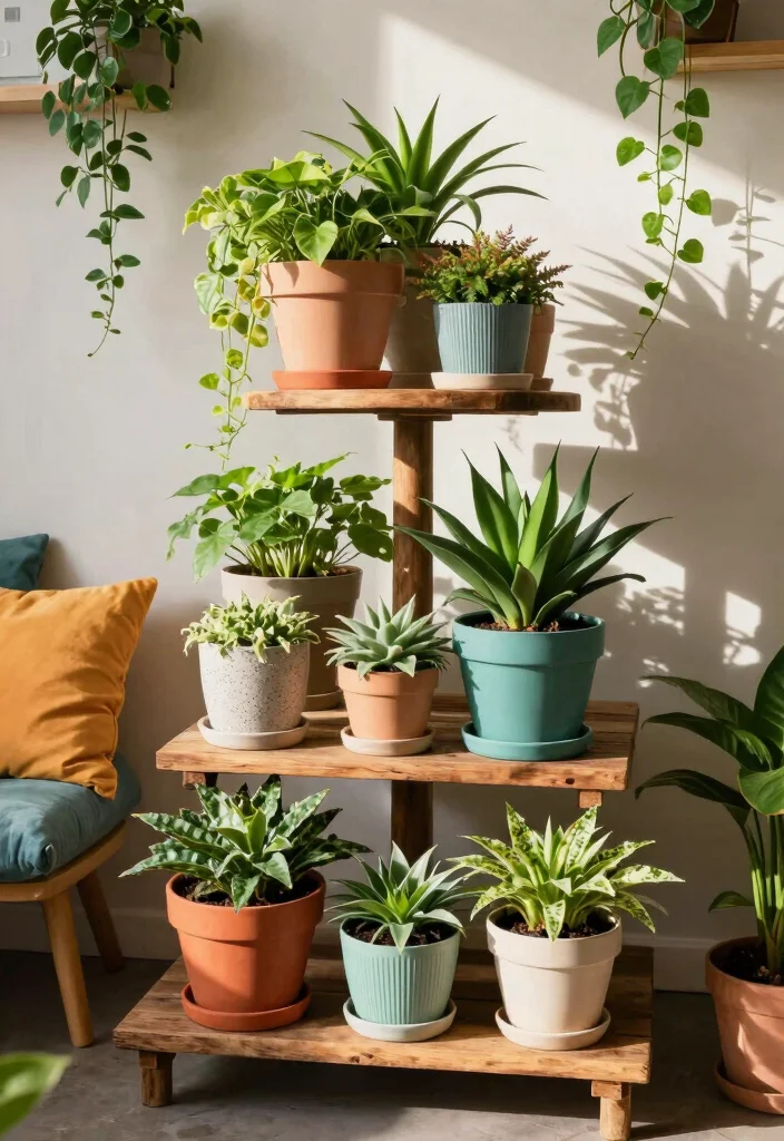 12 Patio Plant Ideas to Add Color and Height Outdoors - 2. Tiered Plant Stands