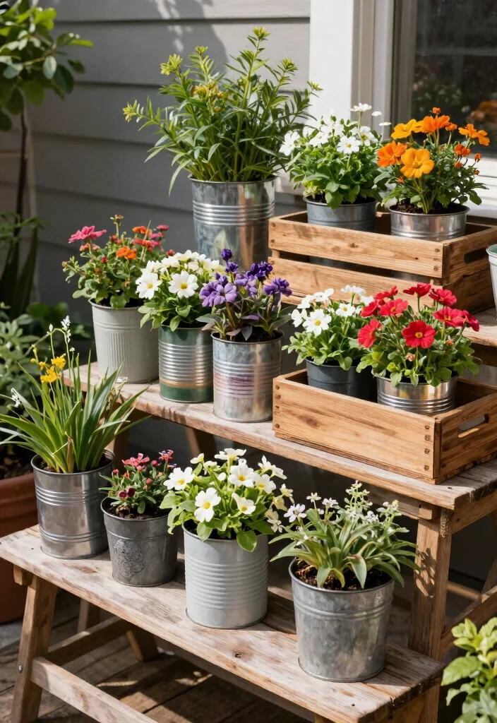 12 Patio Plants Ideas to Refresh Outdoor Sitting Areas - 12. DIY Planters for a Personal Touch