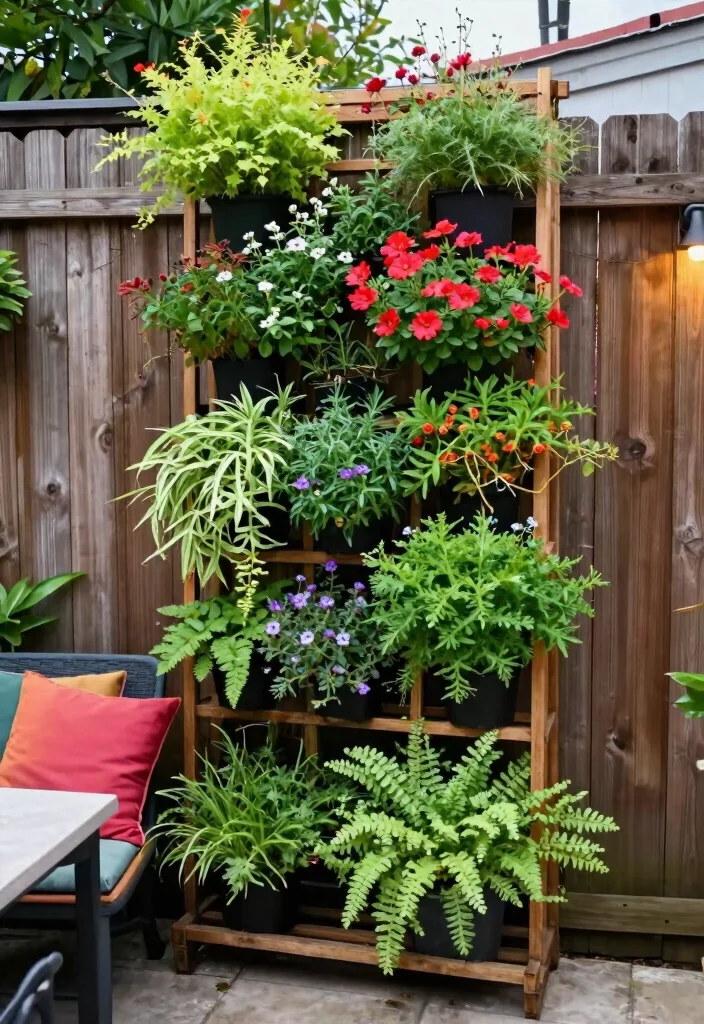 12 Patio Plants Ideas to Refresh Outdoor Sitting Areas - 4. Vertical Garden for Space Efficiency