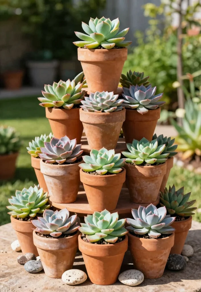 12 Planter Ideas for Full Sun That Thrive in Hot Weather - 2. Succulent Tower Planter