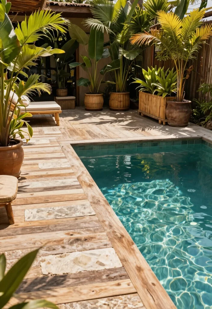 12 Poolside Landscaping Ideas for a Relaxed Resort Feel - 10. Sustainable Materials