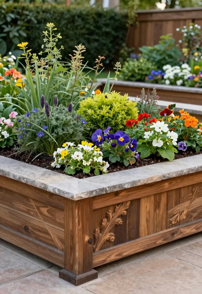 12 Raised Garden Bed Ideas for Easy Productive Growing - 12. Decorative Raised Bed Garden