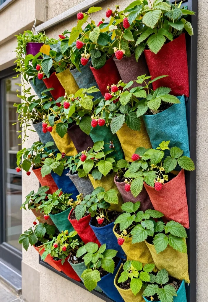 12 Raspberry Trellis Ideas for Healthy Growth in Small Gardens - 5. Vertical Garden Wall Planter