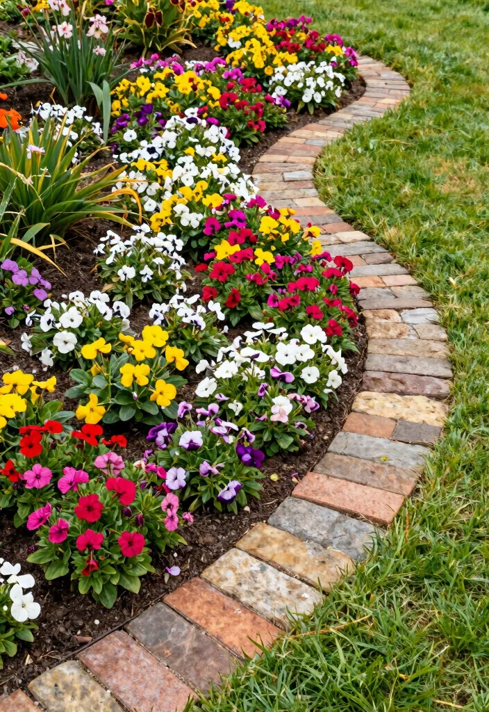 12 Sloping Flower Bed Ideas for Neat and Layered Planting - 11. Creative Edging Techniques