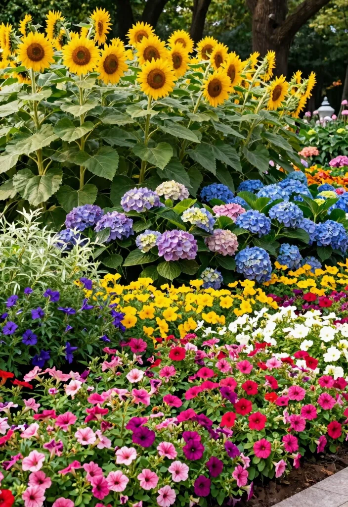 12 Sloping Flower Bed Ideas for Neat and Layered Planting - 4. Colorful Layered Planting Techniques