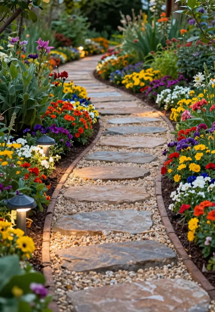12 Sloping Flower Bed Ideas for Neat and Layered Planting - 7. Incorporating Garden Pathways