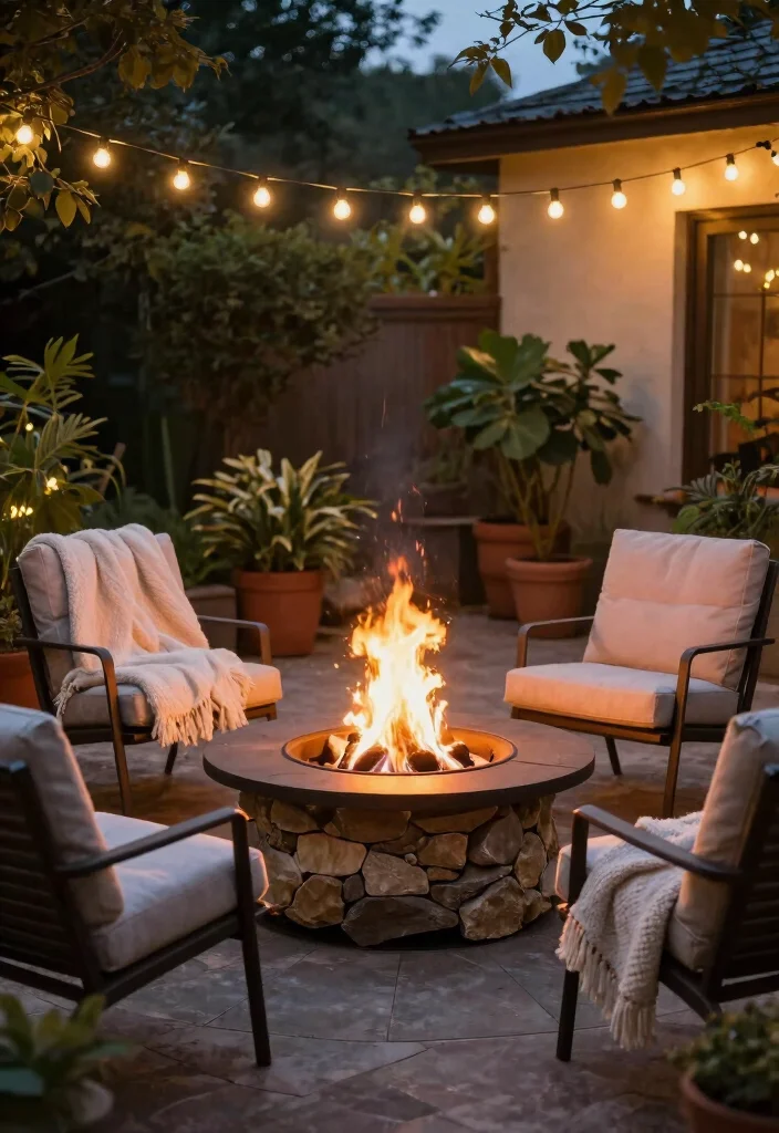 12 Small Backyard Patio Ideas for Compact Yet Stylish Spaces - 3. Cozy Fire Pits for Warmth and Ambiance