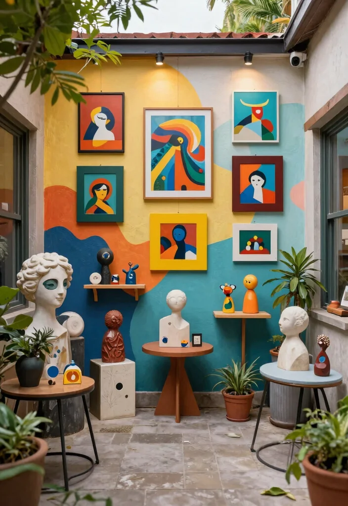 12 Small Backyard Patio Ideas for Compact Yet Stylish Spaces - 7. Incorporating Art and Sculptures