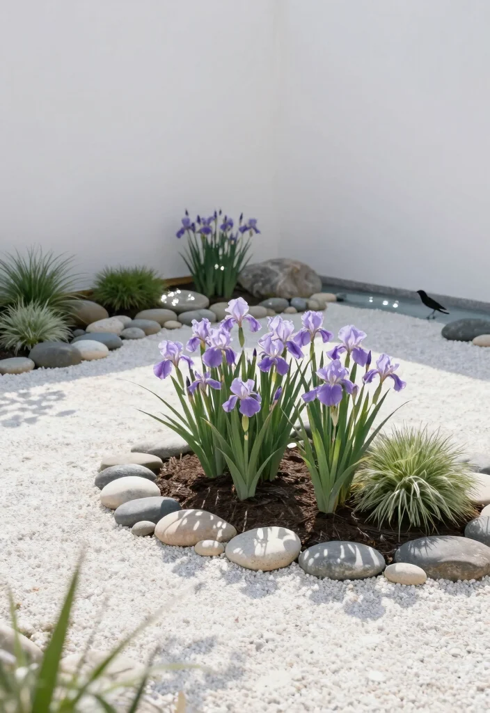 12 Small Front Yard Flower Bed Ideas for Charming Curb Appeal 12 12 Small Front Yard Flower Bed Ideas for Charming Curb Appeal - 2. Minimalist Zen Garden