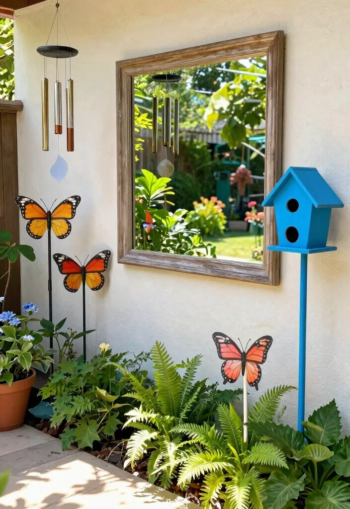 12 Small Outdoor Patio Ideas That Maximize Cozy Spaces - 10. Whimsical Garden Decor