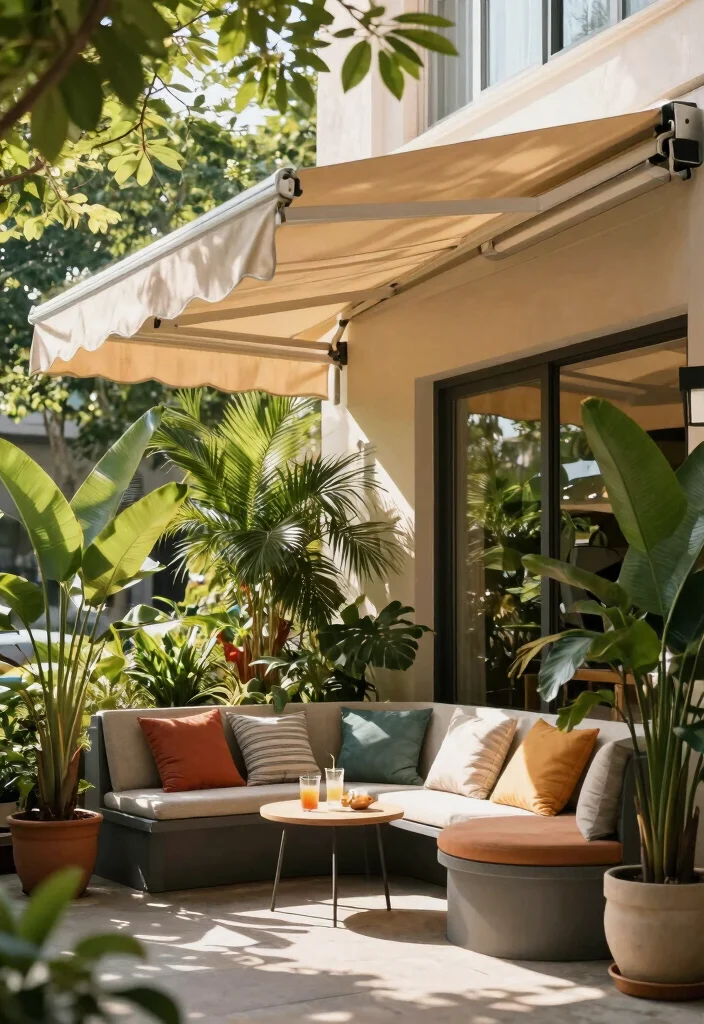 12 Small Outdoor Patio Ideas That Maximize Cozy Spaces - 11. Flexible Shade Solutions
