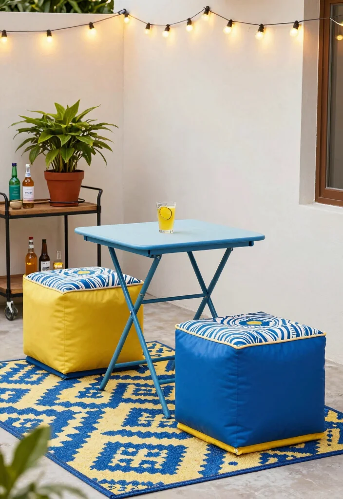 12 Small Outdoor Patio Ideas That Maximize Cozy Spaces - 3. Multifunctional Furniture