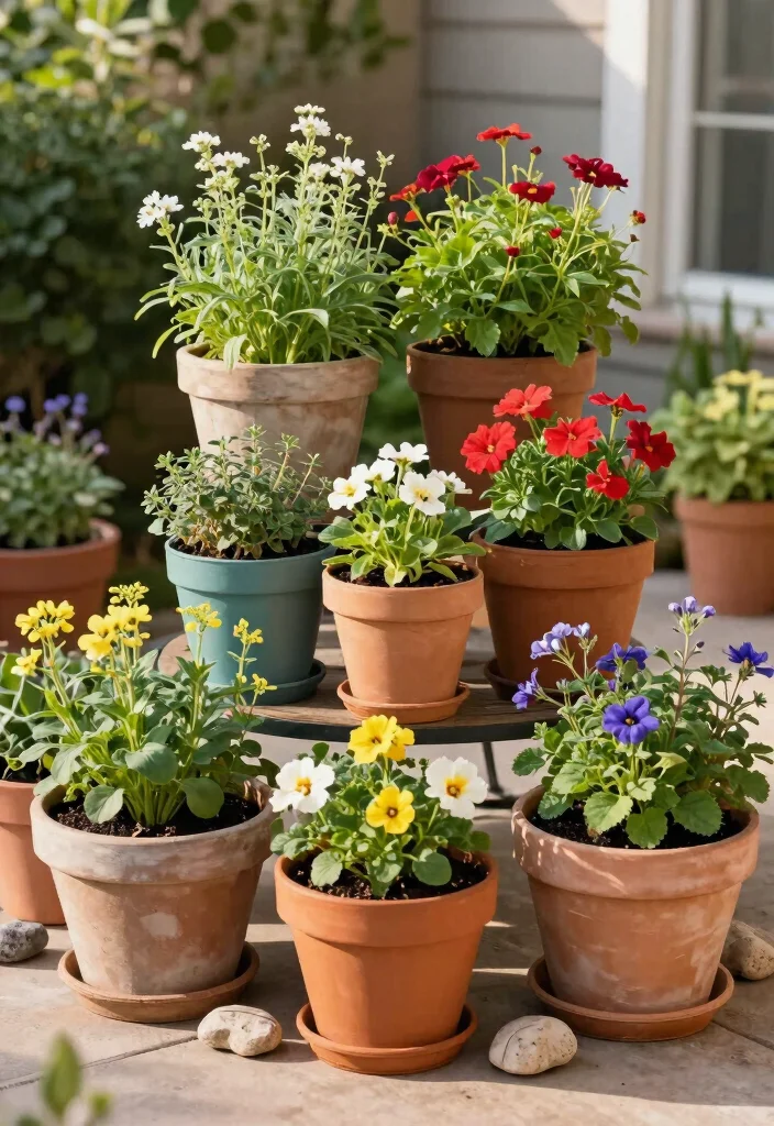 12 Small Outdoor Patio Ideas That Maximize Cozy Spaces - 4. Container Garden Arrangements