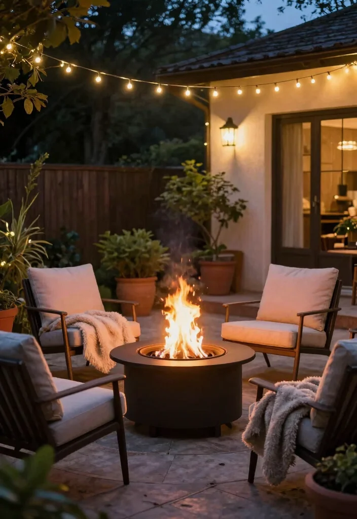 12 Small Outdoor Patio Ideas That Maximize Cozy Spaces - 6. Fire Pit for Ambiance