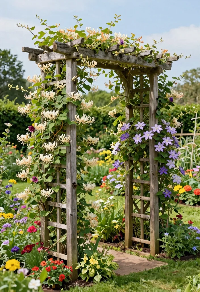 12 Trellis Ideas for Privacy That Add Charm and Coverage 1 12 Trellis Ideas for Privacy That Add Charm and Coverage - 1. Rustic Wooden Trellis