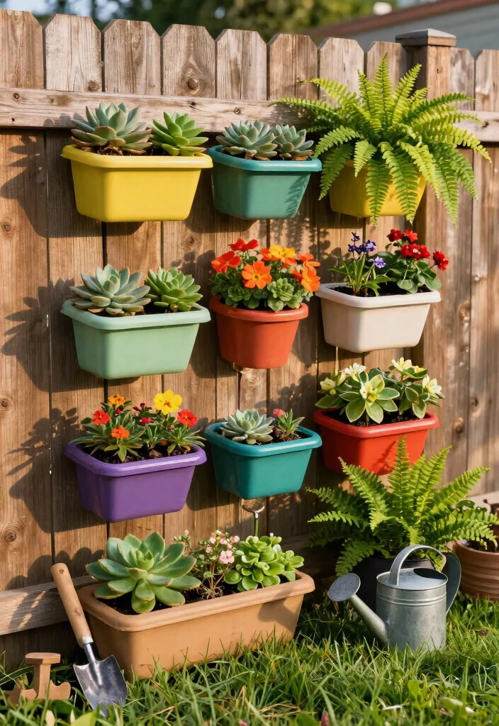 14 Backyard Fence Landscaping Ideas for Softened Borders - 1. Vertical Gardens: A Living Canvas