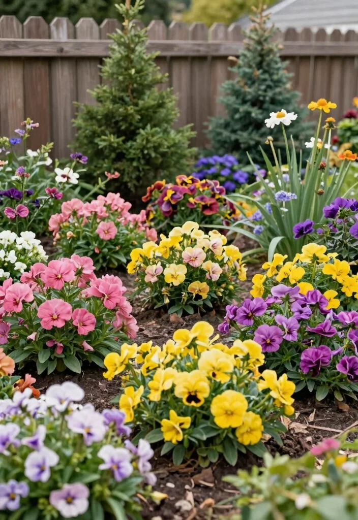 14 Backyard Fence Landscaping Ideas for Softened Borders - 10. Seasonal Blooms: A Year-Round Palette