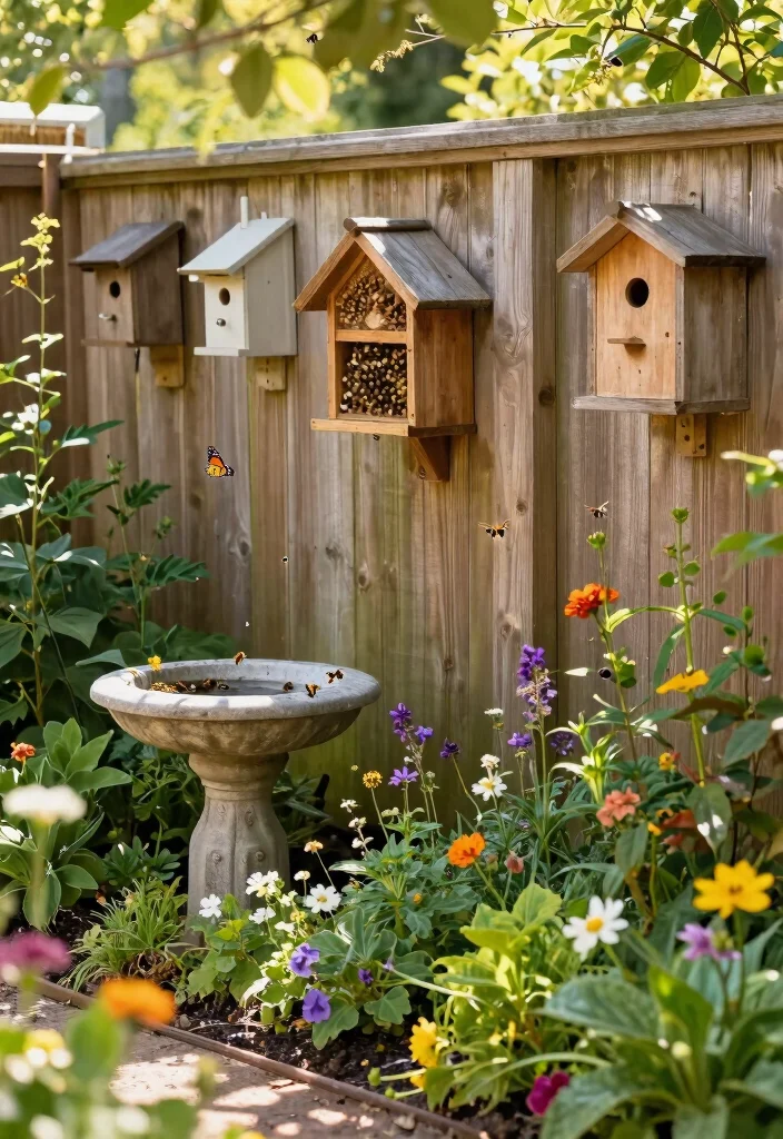 14 Backyard Fence Landscaping Ideas for Softened Borders - 14. Wildlife-Friendly Fencing: Nature's Neighbors