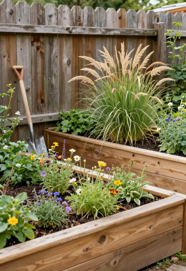14 Backyard Fence Landscaping Ideas for Softened Borders - 7. Rustic Charm with Reclaimed Wood