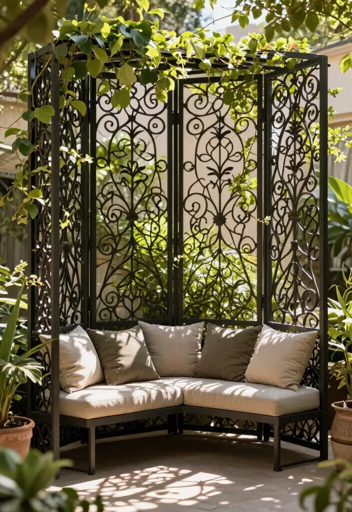 14 Backyard Patio Ideas for Stylish and Practical Outdoor Living - 10. Decorative Privacy Screens