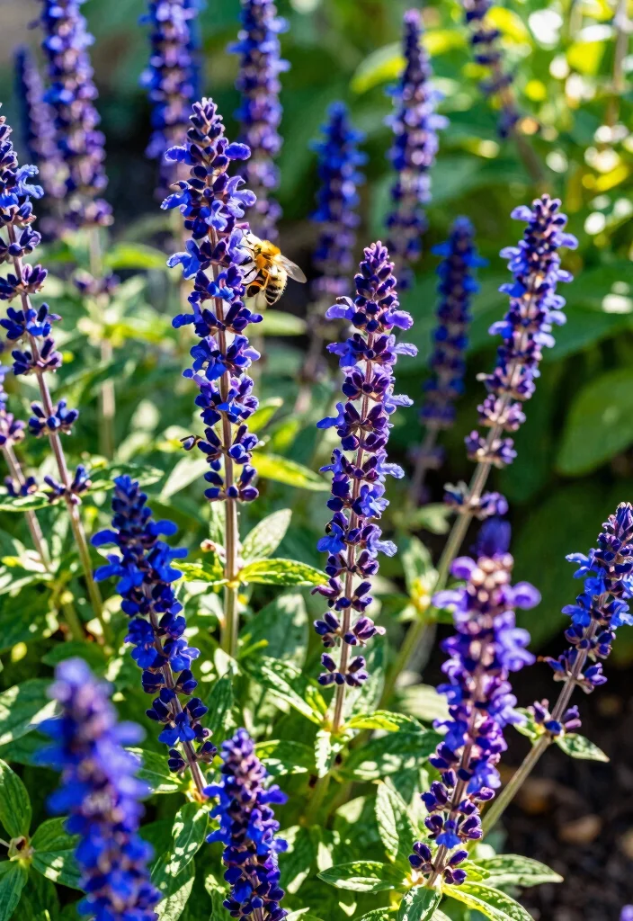 14 Border Flower Bed Ideas for Defined and Colorful Edging - 11. Enchanting Salvia Border
