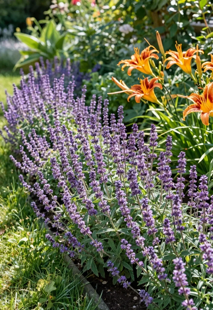 14 Border Flower Bed Ideas for Defined and Colorful Edging - 4. Charming Catmint Edge