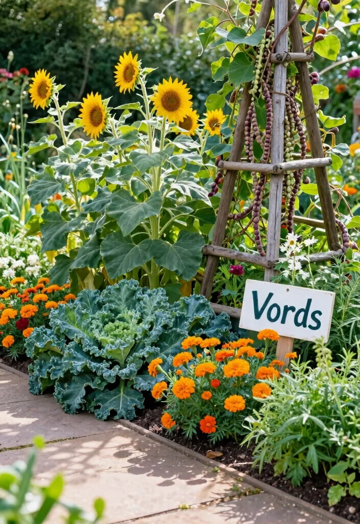 14 Country Farmhouse Landscaping Ideas with Rustic Garden Charm - 1. Mix Edibles with Ornamentals