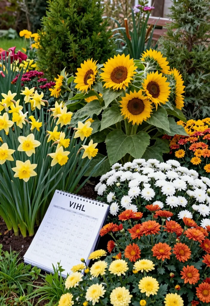 14 Country Farmhouse Landscaping Ideas with Rustic Garden Charm - 14. Seasonal Garden Planning