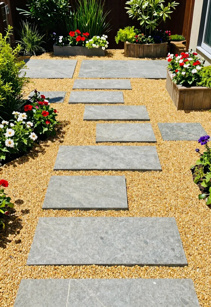 14 Flagstone Patio Ideas for Natural Outdoor Texture - 5. Layered Textures with Gravel and Flagstone