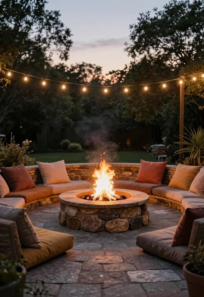14 Flagstone Patio Ideas for Natural Outdoor Texture - 6. Fire Pit Central: Cozy Gatherings