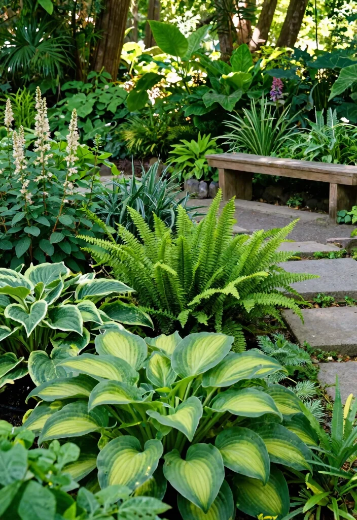 14 Front Flower Bed Ideas for Welcoming Curb Appeal - 10. Shade Garden Wonderland